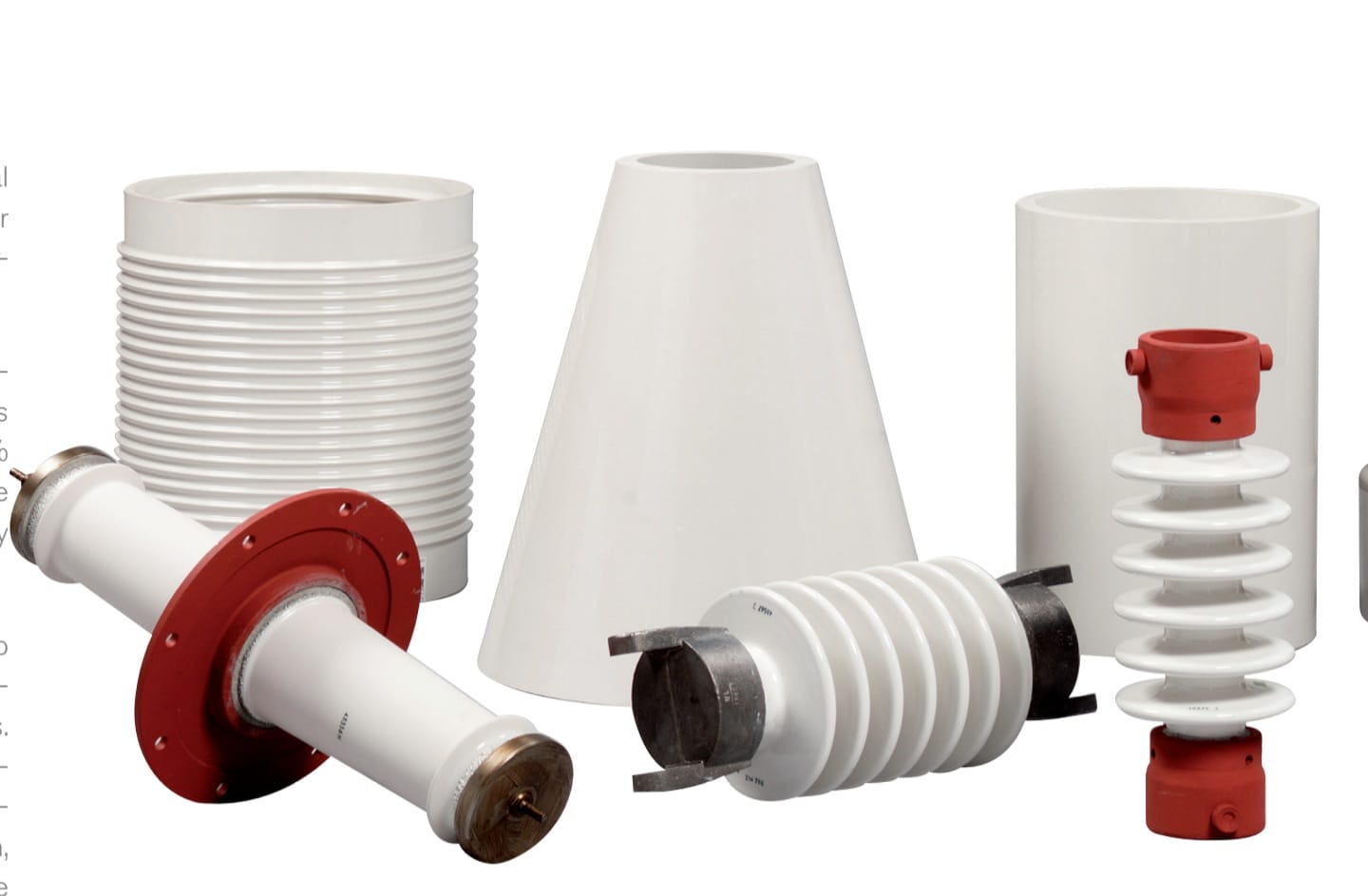 Aisladores de porcelana especiales